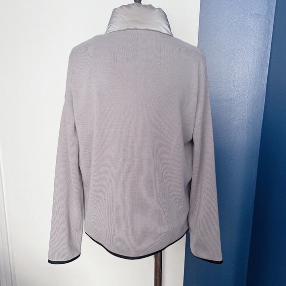 NWT Moncler Cardigan Tricot Down Wool-Blend Puffer Sweater Jacket Gray Size M - Picture 4 of 13